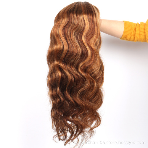 SPARK Highlight Lace front Human Hair Wigs for Black Women Brazilian Hair lace Brown Blonde Mixed Colored Wig Pre Plucked